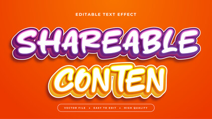 Colorful colourful shareable content 3d editable text effect - font style. Text effect for social media, post, story, feed, video, and template