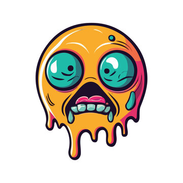 cute cartoon monster emoji illustration
