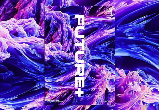 Creative 3d Poster Design Layout with Liquid Abstract