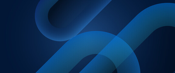 Blue modern futuristic vector abstract banner with shape shiny lines. Futuristic technology concept. Suit for poster, banner, brochure, corporate, website - obrazy, fototapety, plakaty