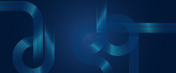 Blue modern futuristic abstract line banner. Dynamic wave. Futuristic technology concept. Suit for banner, brochure, cover
