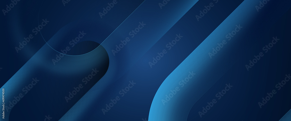 Poster blue futuristic modern abstract dynamic banner with shiny geometric lines. dynamic wave. futuristic 