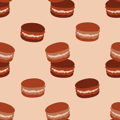 Vector seamless pattern with macarons 