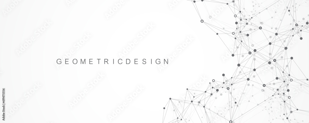 Poster Global network connection banner design template. Header social network communication in the global business concept. Big data visualization. Internet technology