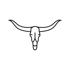 longhorn skull horn animal line icon vector. longhorn skull horn animal sign. isolated contour symbol black illustration