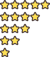 Five stars customer product rating review flat icon