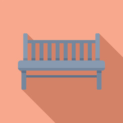 Deck sofa wood icon flat vector. Plan above. Beach garden patio