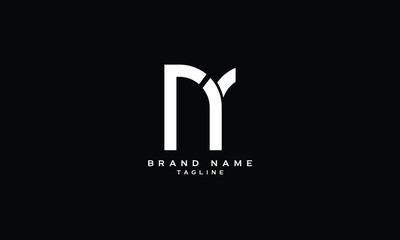 NR, RN, Abstract initial monogram letter alphabet logo design