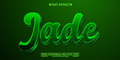 Green Jade Editable Vector 3D Text Effect