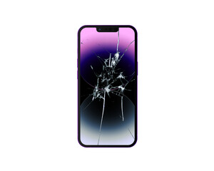 Broken Screen Mobile Phone - 3D Rendered Cracked Screen Phone - Shattered Glass Mobile Phones ...