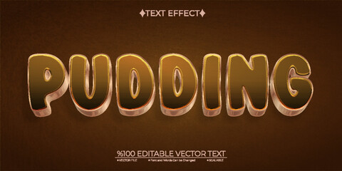 Cartoon Pudding Editable Vector 3D Text Effect - obrazy, fototapety, plakaty