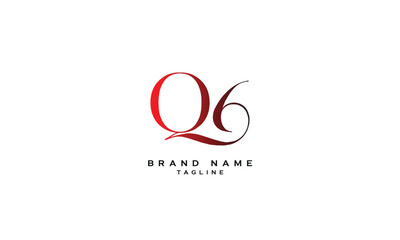 Q6, 6Q, Abstract initial monogram letter alphabet logo design