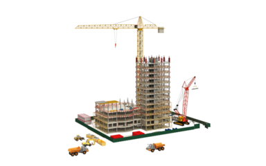 Building Contruction Site, BIM Project, 3d rendering, 3d illustration