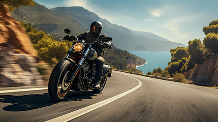 Superbe illustration de moto grosse cylindrée 