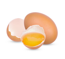 Chicken Egg , Broken egg isolated on transparent background (.PNG)