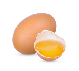 Chicken Egg , Broken egg isolated on transparent background (.PNG)