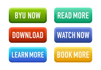 Set of modern buttons for website and user interface. Web elements. Click here button. Button for UI UX, website, mobile application. Vector illustration