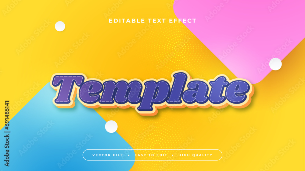 Poster Colorful colourful template 3d editable text effect - font style