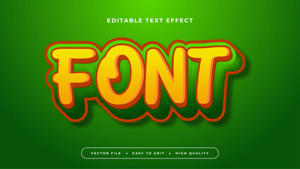 Yellow and green font 3d editable text effect - font style