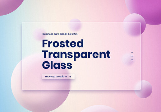 Transparent Frosted Glass Business Card Mockup