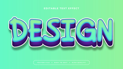 Green and blue design 3d editable text effect - font style