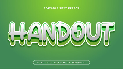 Green and grey gray handout 3d editable text effect - font style