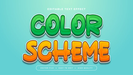 Green and orange color scheme 3d editable text effect - font style