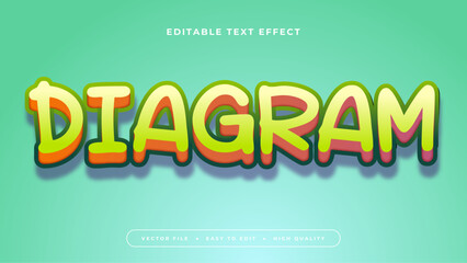 Green and yellow diagram 3d editable text effect - font style