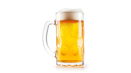 glass of beer isolated on white - Mug of beer