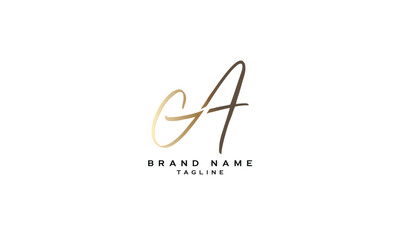 GA, AG, Abstract initial monogram letter alphabet logo design