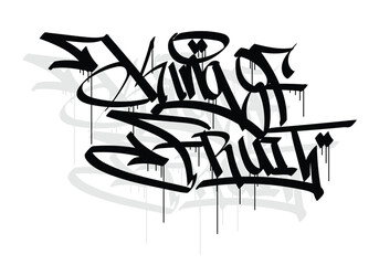 KING OF FRUIT word graffiti tag style