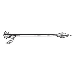 arrow feather handdrawn illustration