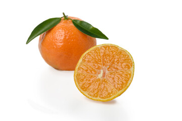 fresh juicy tangerines on a white background2