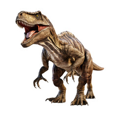 Tyrannosaurus Rex walking Isolated on a cutout PNG transparent background