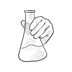 hand holding potion handdrawn illustration