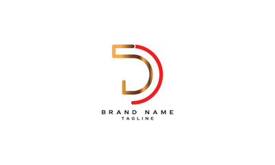 5D, D5, Abstract initial monogram letter alphabet logo design
