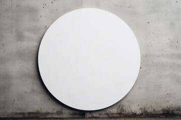 A mock-up of a round white sticker on a concrete background - obrazy, fototapety, plakaty