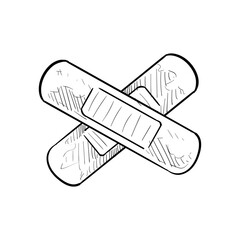 plaster bandage handdrawn illustration