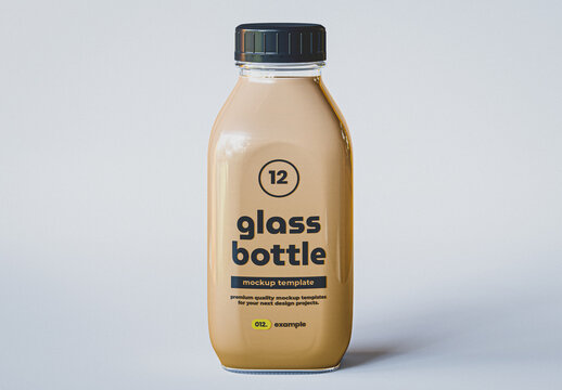 Glass Bottle Mockup Template