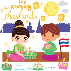 Thai festival Loy Krathong on November element