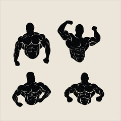 Bodybuilding and Fitness logo design template. Gym, body builder, Sport and fitness center Vector illustration.