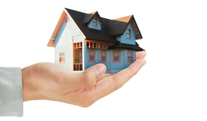 Naklejka premium House model house concept in hand