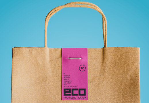 Takeaway Paper Bag Label Mockup