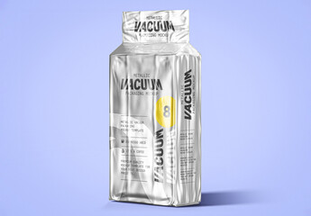 Metallic Coffee Vacuum Bag Mockup