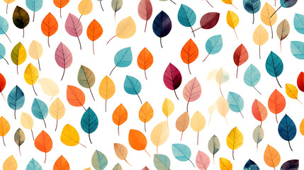seamless pattern with multicolered leaves, fabric colorful painting. - Seamless tile. Endless and repeat print.