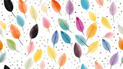 seamless pattern with multicolered leaves, fabric colorful painting. - Seamless tile. Endless and repeat print.