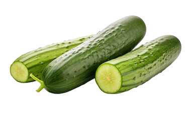 Crisp Cucumber Collection On Isolated Background