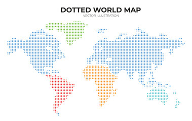 Dotted world map. Vector design illustration. Vector dotted world map.

