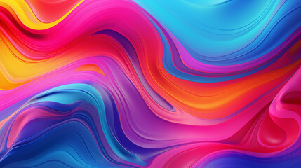 vibrant  and colorful retro abstract background. Blue magenta yellow liquid paint flow. - obrazy, fototapety, plakaty