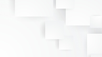 White vector modern abstract background with shapes. Minimal geometric design for cover, poster, banner, brochure, header, presentation, web, flyer